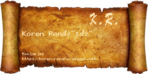 Koren Renátó névjegykártya